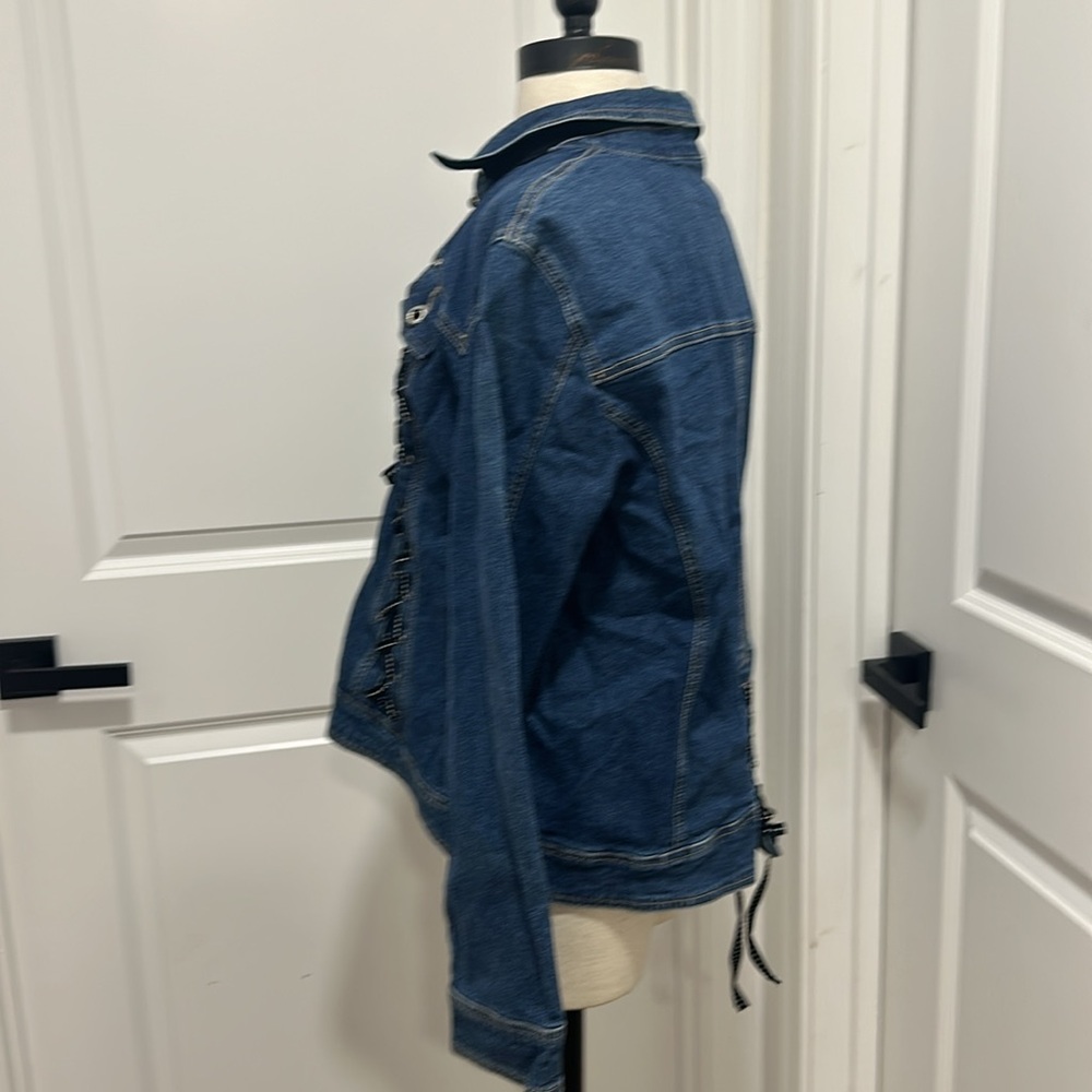 Country door women’s vintage denim‎ jacket lace western grunge core XL cotton - Picture 5 of 7